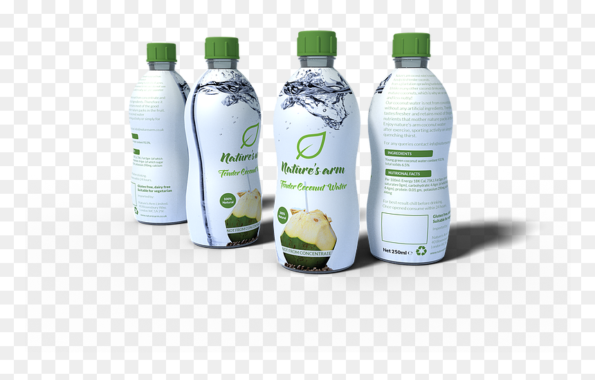 100% Natural, Made From Tender Green Coconut - Plastic Bottle, HD Png Download - tender coconut png