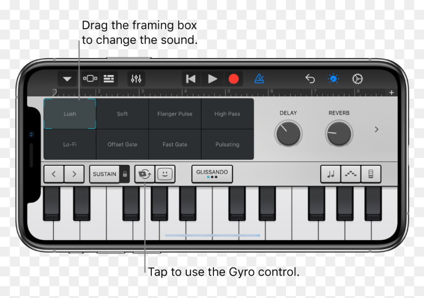 Keyboard Touch Instrument - Lo Fi Keyboard Garageband, HD Png Download - music instrument png