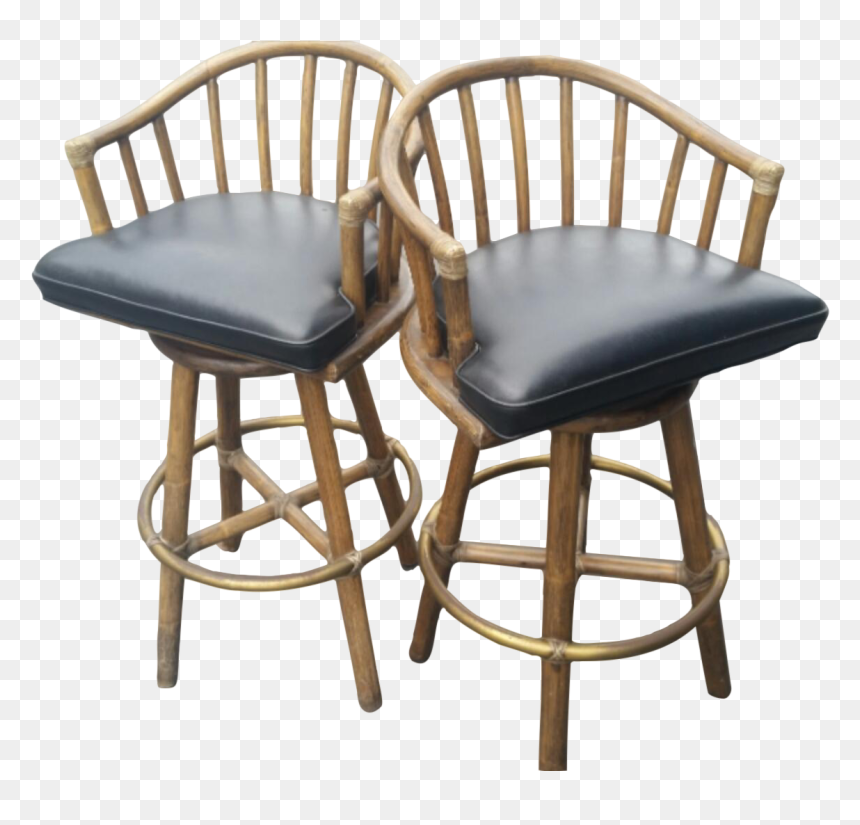 Mcguire Rattan Swivel Barstool - Vintage Mcguire Bamboo Bar Stools, HD Png Download - king chair png