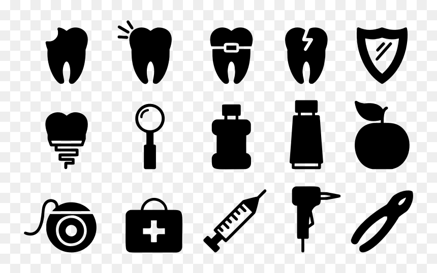 Dental Icons Silhouette - Dental Silhouette, HD Png Download - dentist png