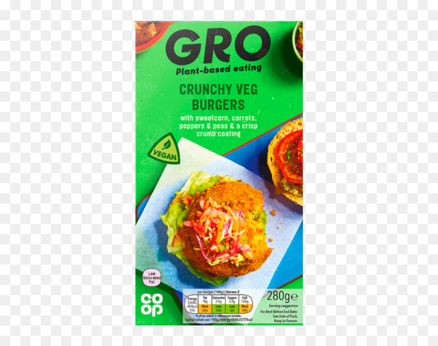 Co Op Gro Veggie Burgers, HD Png Download - veg patties png