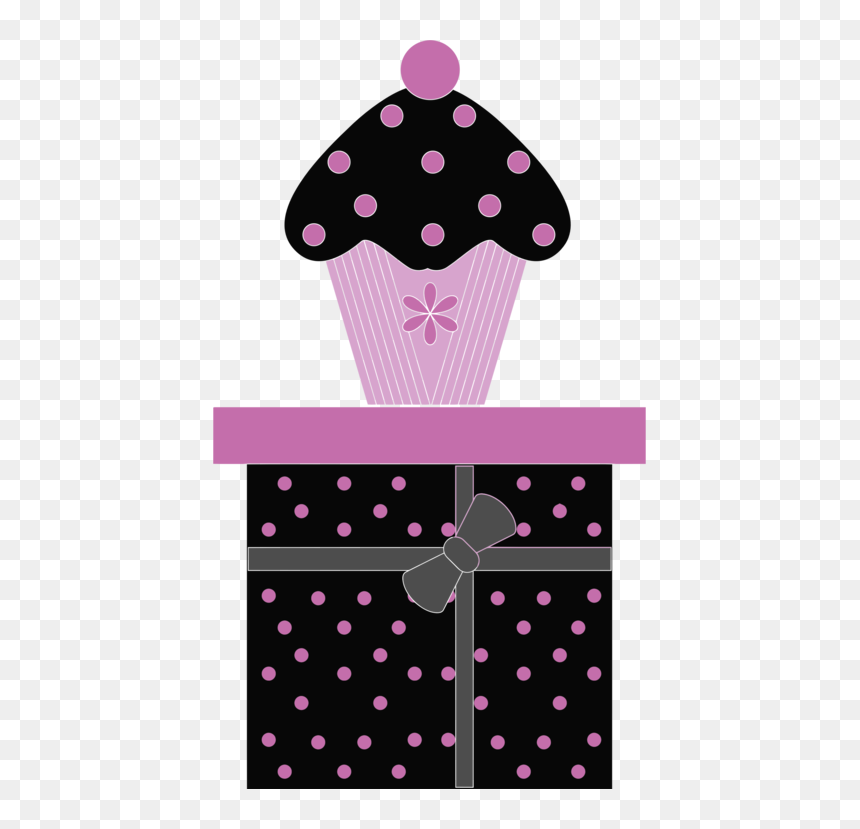 Pink,polka Dot,magenta - Cupcake, HD Png Download - birthday items png
