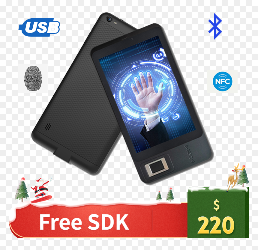 China Hfsecurity Hf-fp07 2 16g Black Nfc Fap10 Fingerprint - Fingerprint, HD Png Download - fingerprint scanner png