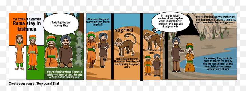Ramayana Storyboard, HD Png Download - real monkey png
