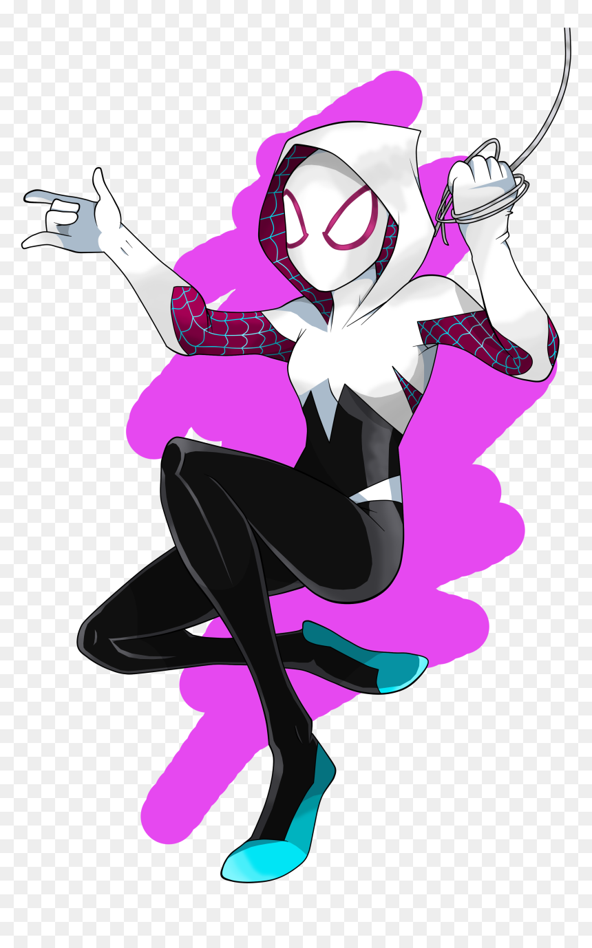 Showing Post & Media For Cartoon Spider Gwen - Gwen Stacy Spiderverse Drawing, HD Png Download - post it png transparent