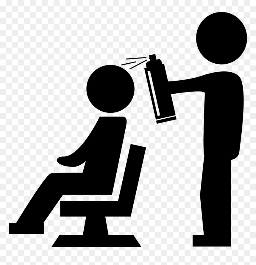 Hairdresser With Spray Bottle Behind The Client Of - Hairdresser Icon Png, Transparent Png - hair salon png
