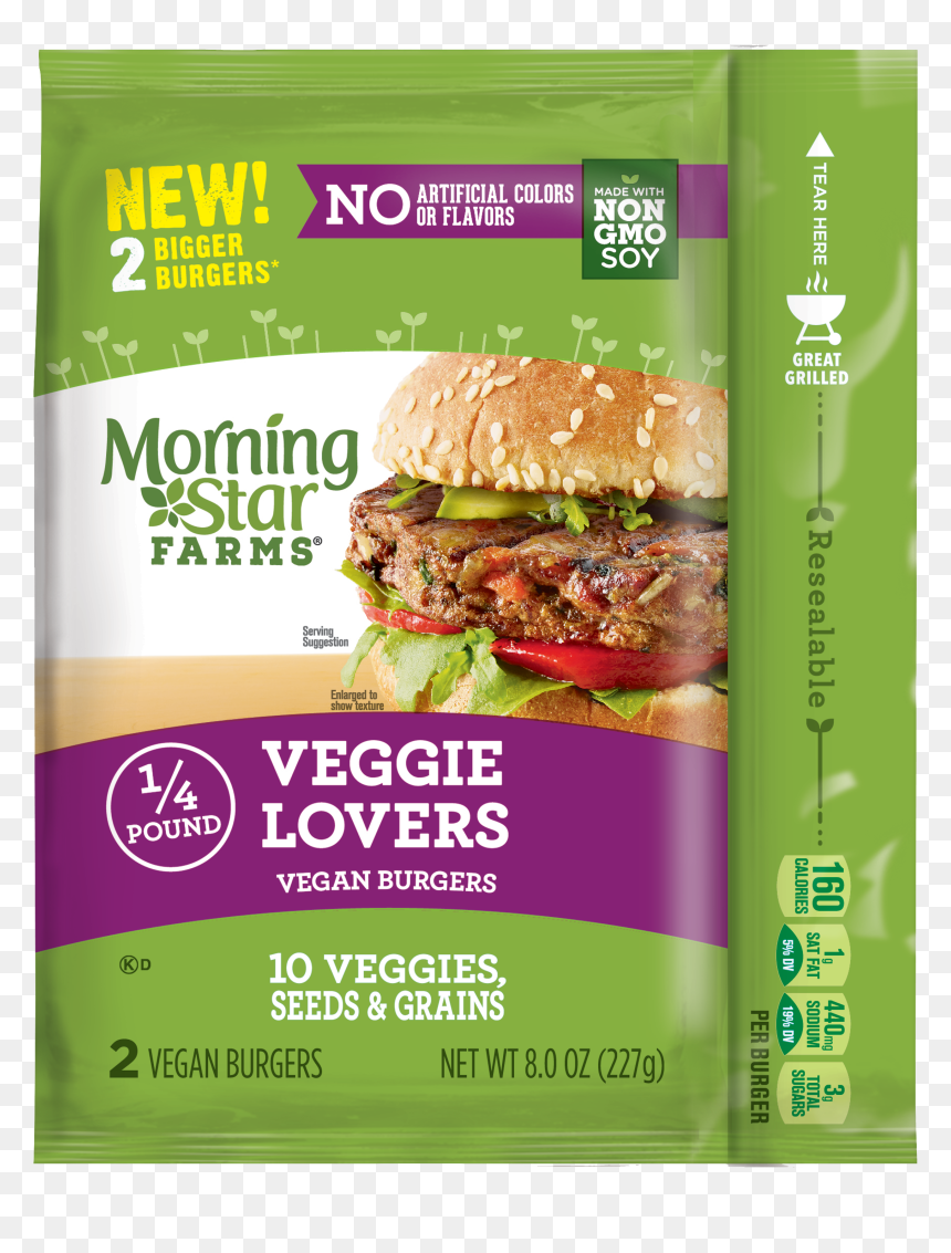 Morning Star Meat Lovers Vegan Burger, HD Png Download - veg patties png
