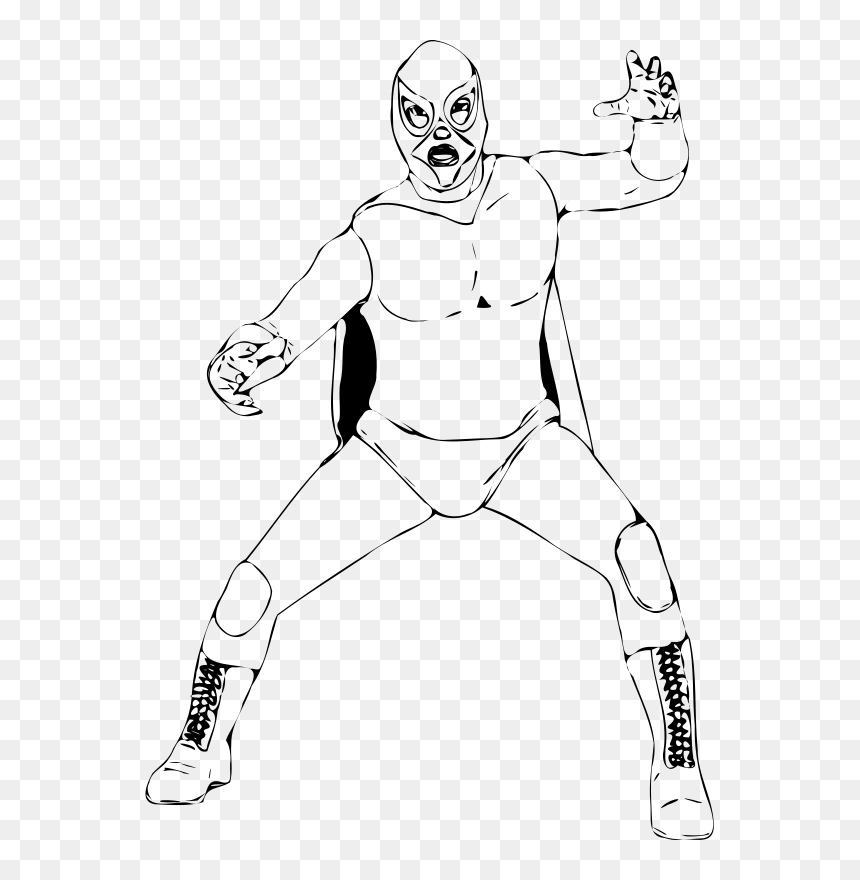 Masked Wrestler - Outline Of A Wrestler, HD Png Download - shaco png