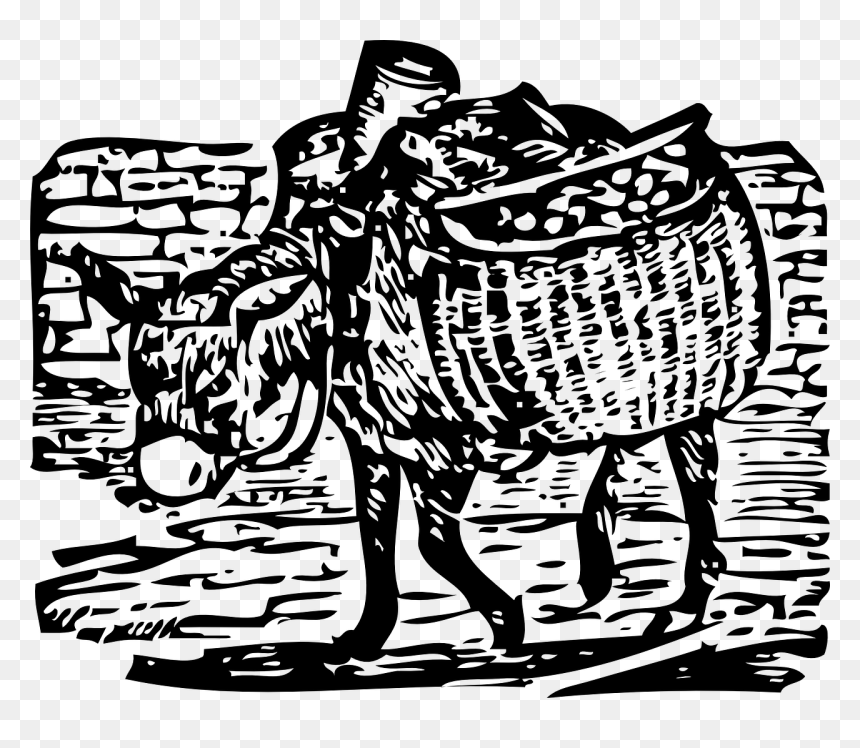 Burro Com Carga Nas Costas Desenho, HD Png Download - load png