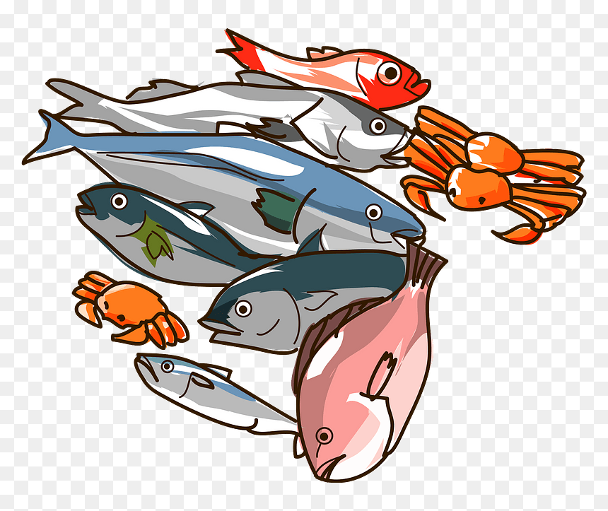 Seafood Fishes Clipart, HD Png Download - seafood png