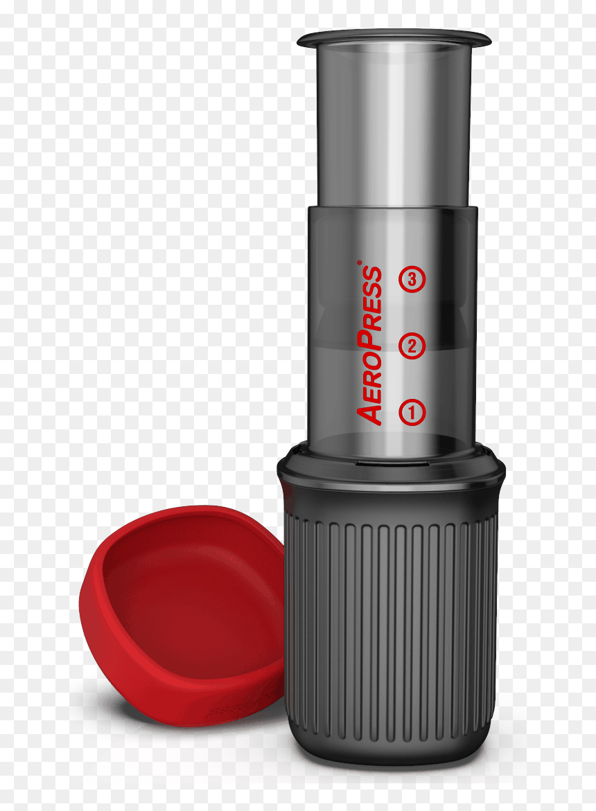 An Image Depicting The Aeropress Go Travel Coffee Press - Aeropress With Cup, HD Png Download - coffee to go png