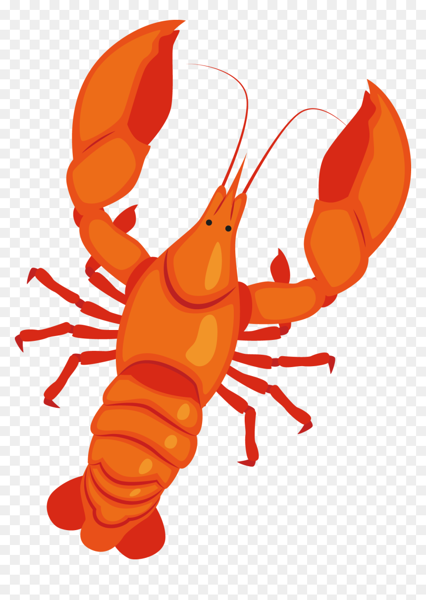 Seafood Lobster Cartoon Clip Art - Cartoon Lobster, HD Png Download - seafood png