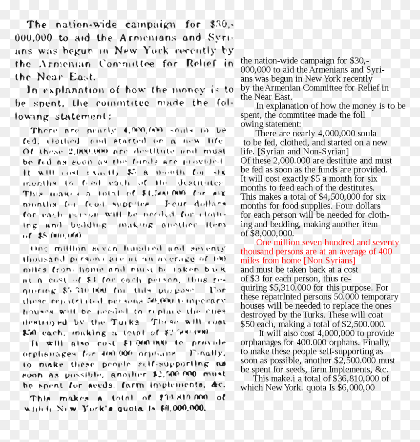 Near East Relief Report, HD Png Download - new york times png