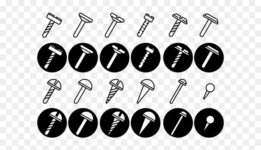 Screws / Nuts / Nail Vector Icon - Vector Graphics, HD Png Download - screw vector png