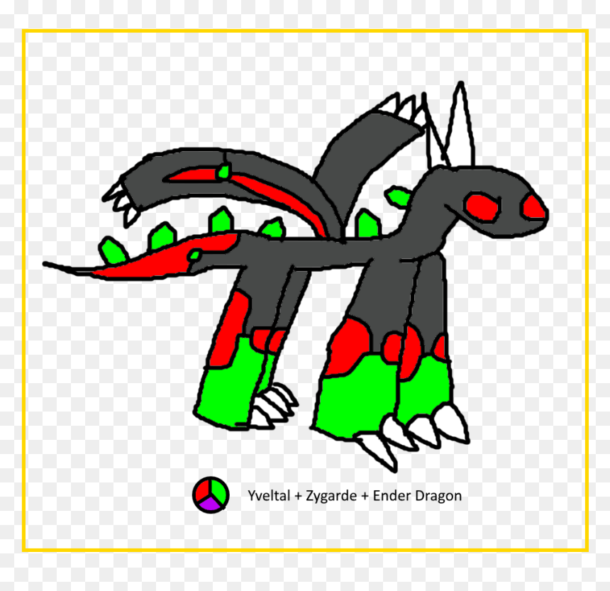 Yveltal Zygarde Ender Dragon Fusion - Cartoon, HD Png Download - xerneas png