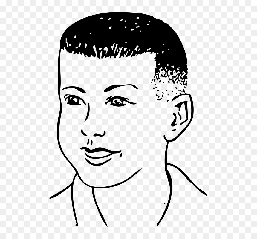 Transparent Hairdresser Clipart - Boy Short Hair Clipart, HD Png Download - boys hair png