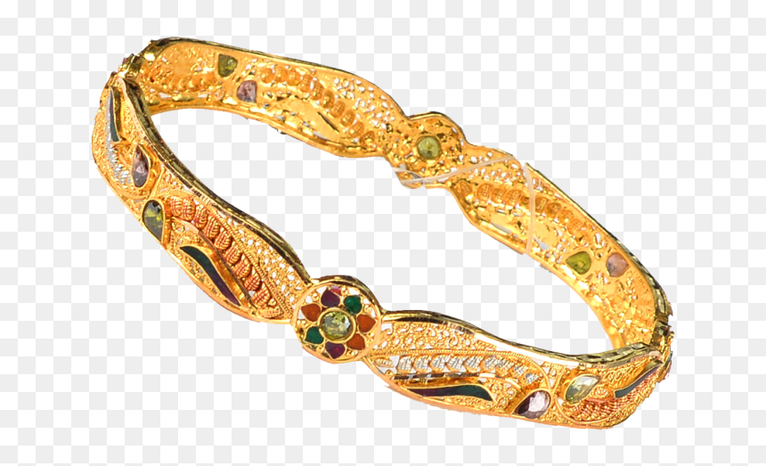 Design Bangle Gold Bracelet, HD Png Download - fancy bangles png
