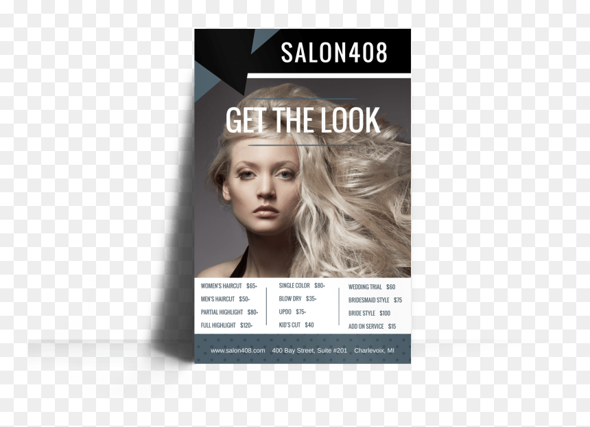 Hair Salon Price List Poster Template Preview - Blond, HD Png Download - hair salon png