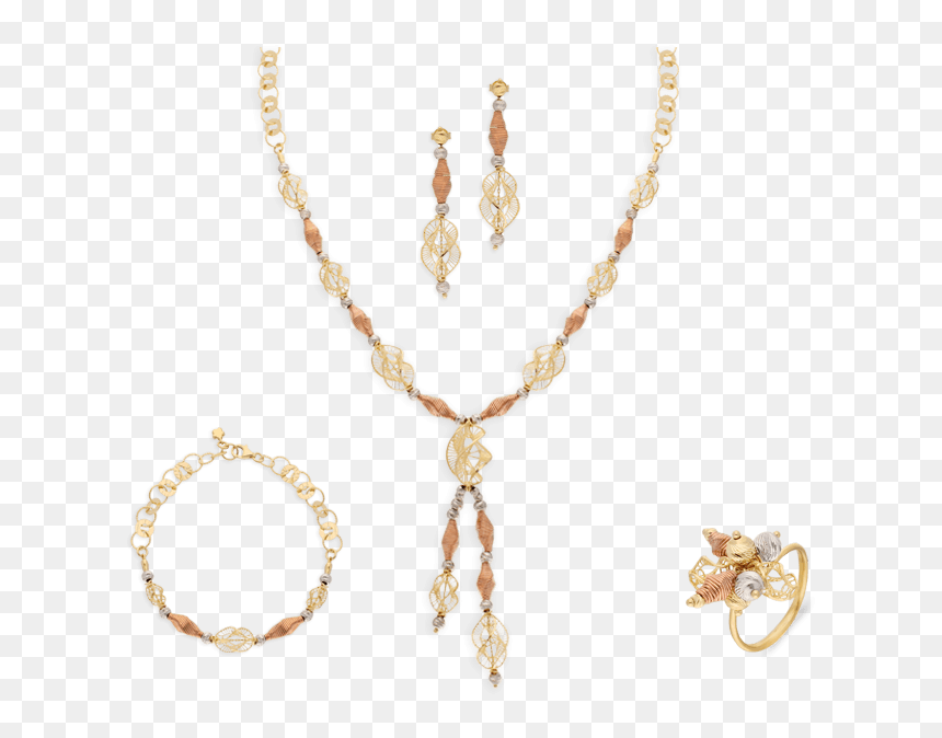 Necklace, HD Png Download - gold jewellery set png