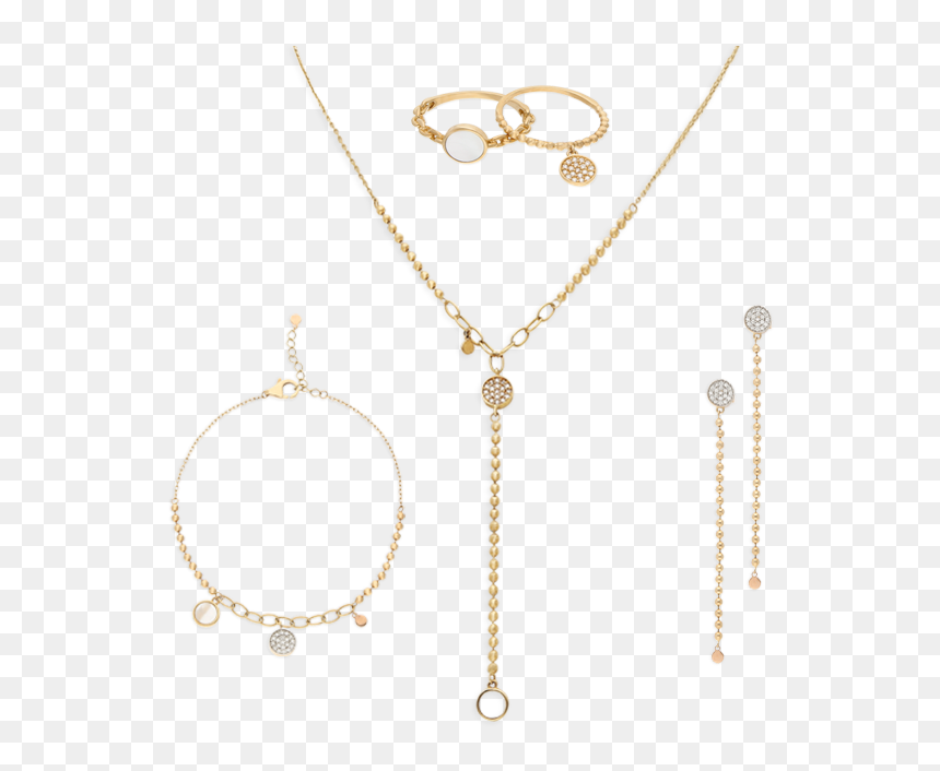 Necklace, HD Png Download - gold jewellery set png