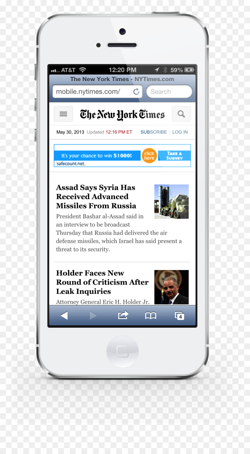 The New York Times Updates Its Mobile Website For First - New York Times, HD Png Download - new york times png