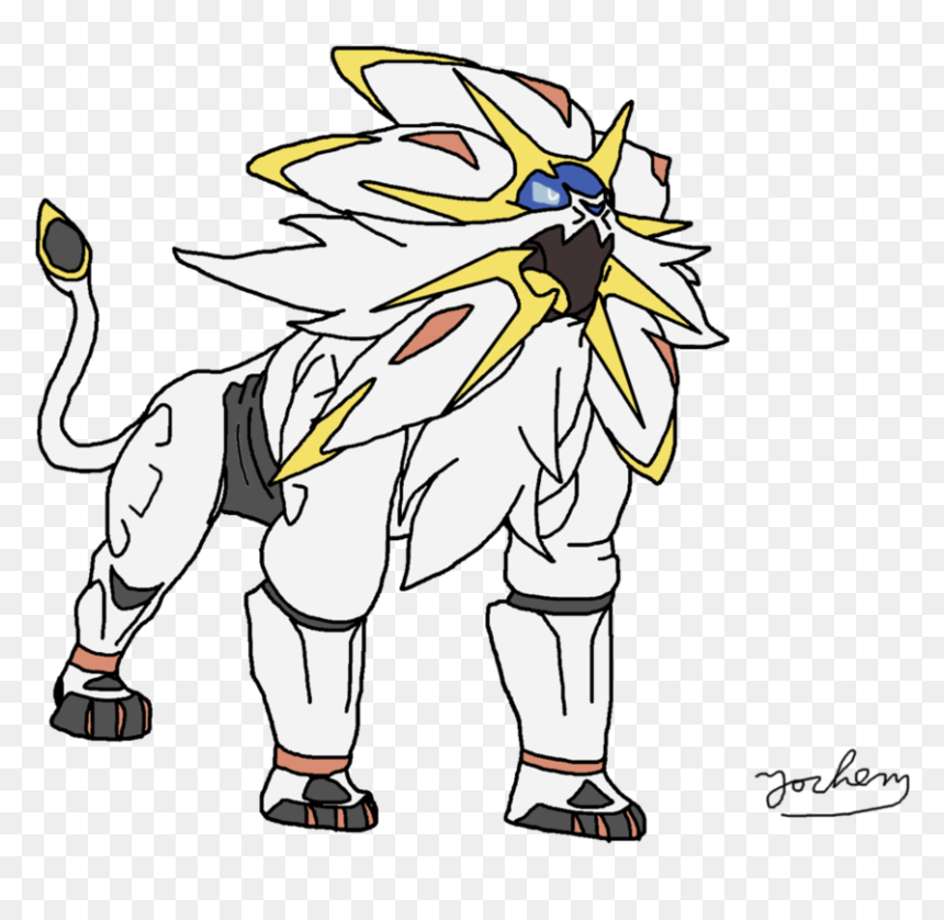 Clip Free Download Pokemon Sun - Sun And Moon Pokemon Drawing, HD Png Download - solgaleo png
