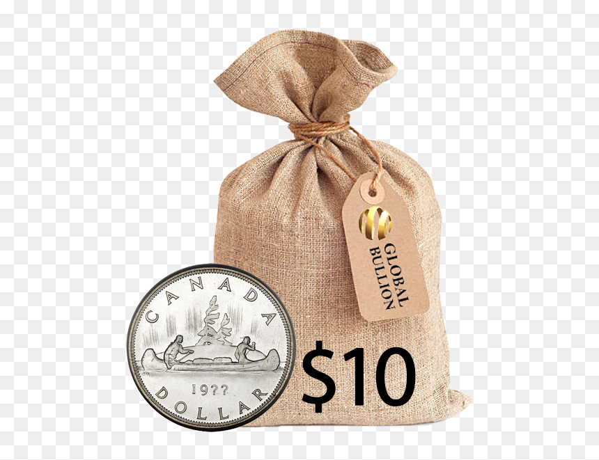 Buy $10 Face Value Junk Silver Canada Silver Dollar - Macy's Coupons 2012 Printable, HD Png Download - dollar bag png