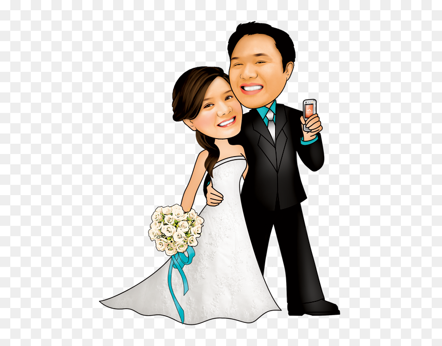 Thumb Image - Wedding Couple Caricature Png, Transparent Png - wedding caricature png