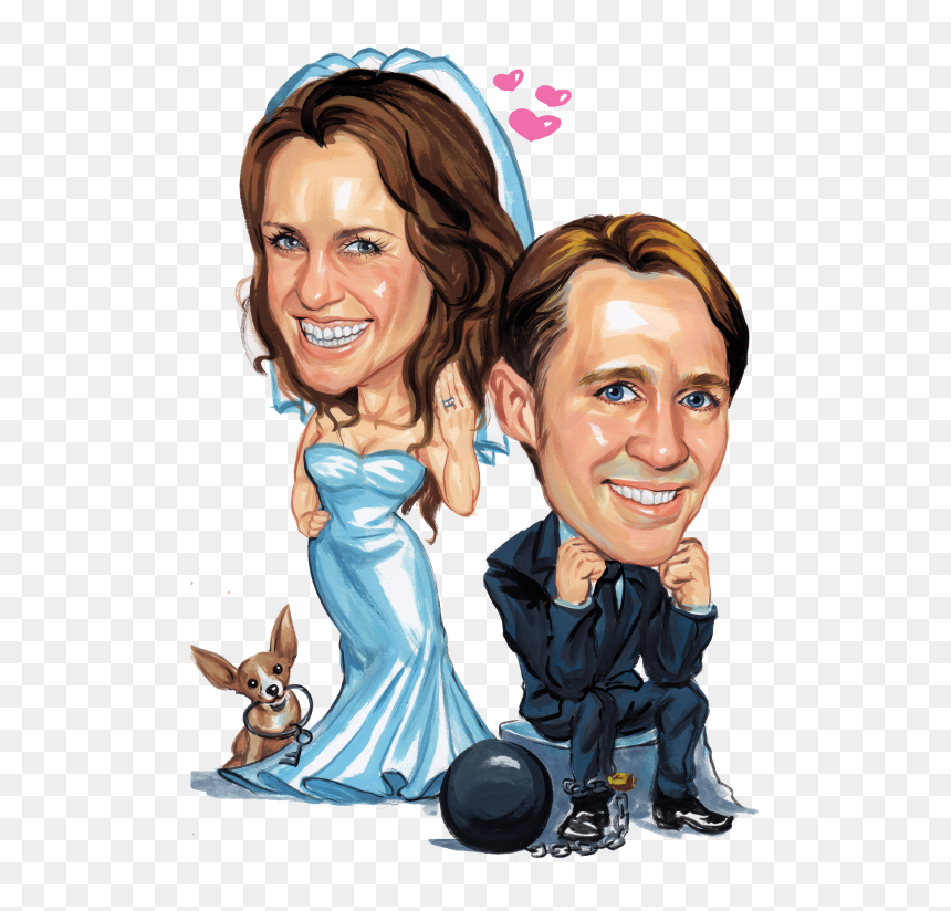 Custom Wedding Caricature Can Be A Perfect Show Stopper - Couple Caricature Body Png, Transparent Png - wedding caricature png