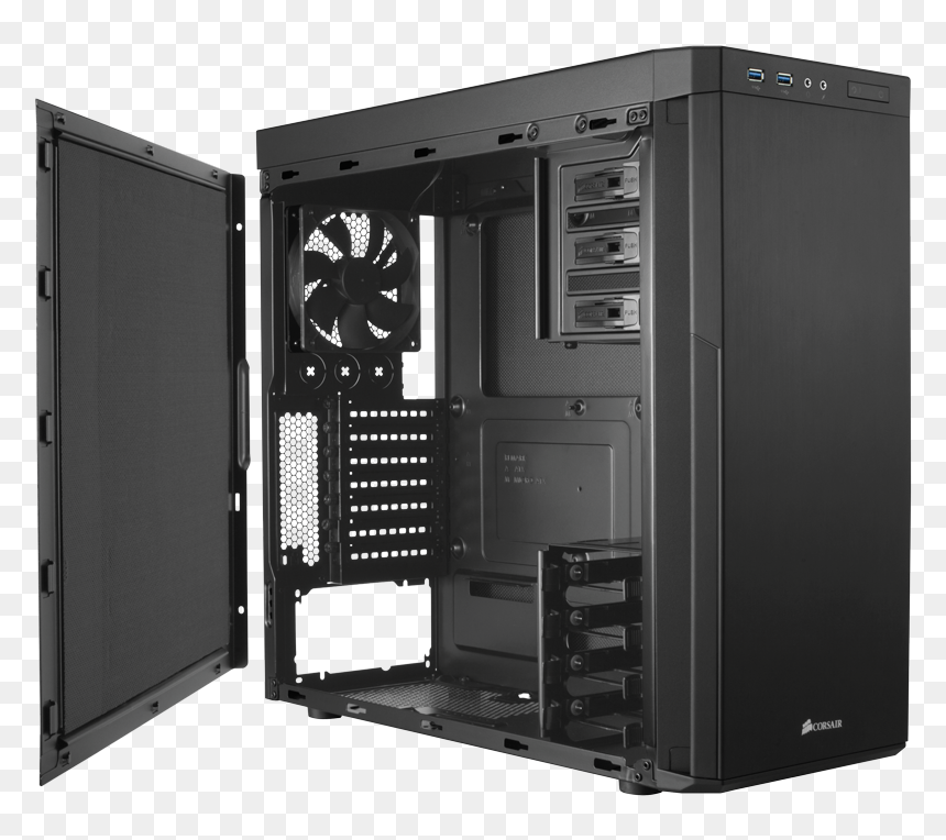 Corsair Carbide 330r Blackout Edition, HD Png Download - cpu cabinet png