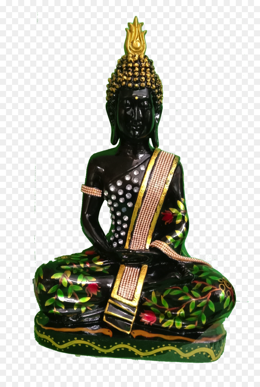 Golden Black Jerkin Decorated Meditating Buddha Murti - Gautama Buddha, HD Png Download - budha png