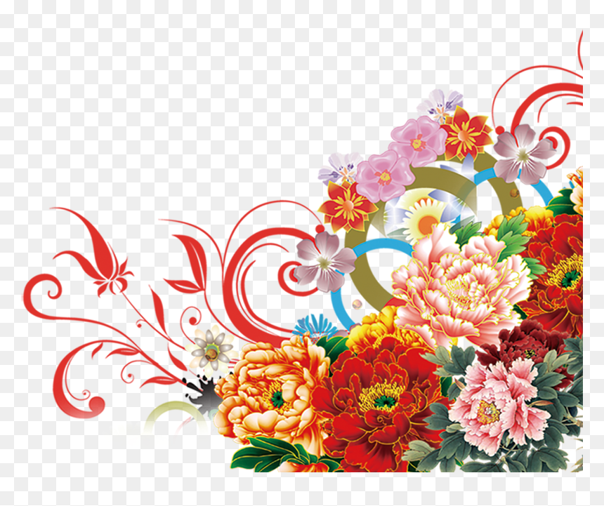 Peony Clipart Flower Bunch, HD Png Download - flowers bunch png