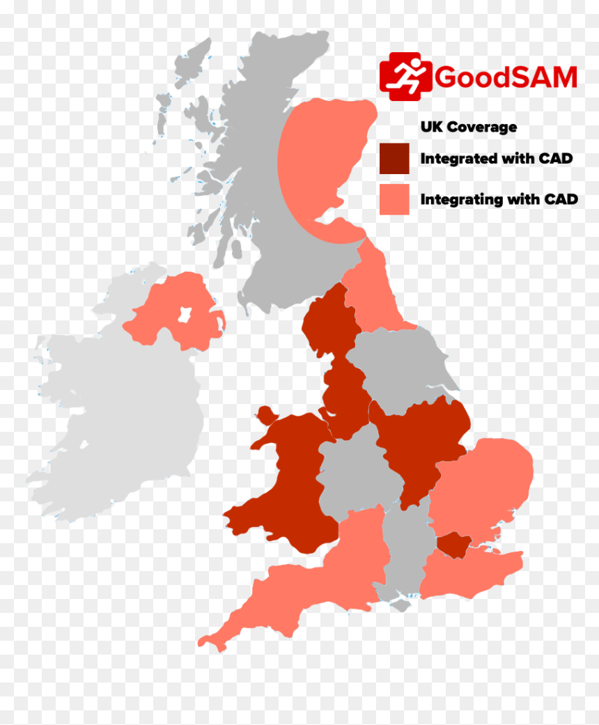 Map Of Uk, HD Png Download - indian ambulance png
