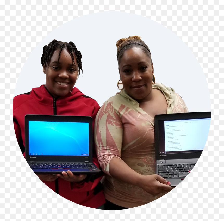 Mother & Daughter Proudly Displaying Their New Computers - Output Device, HD Png Download - computerpng