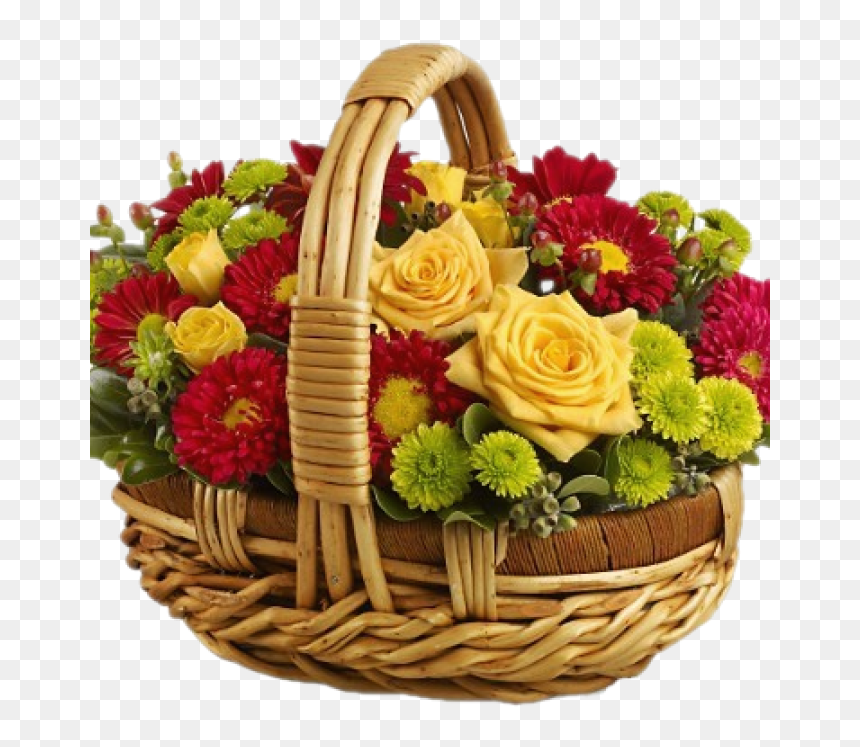 Flower With Basket Png, Transparent Png - flower basket png