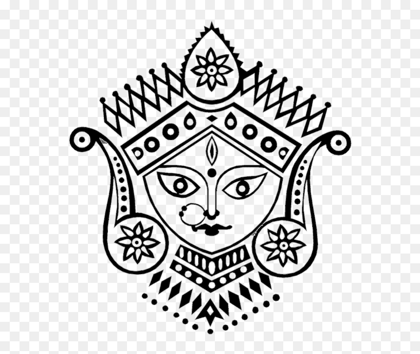 Transparent Durga Puja Ganesha How To Draw White Black - Project On Durga Puja, HD Png Download - puja png