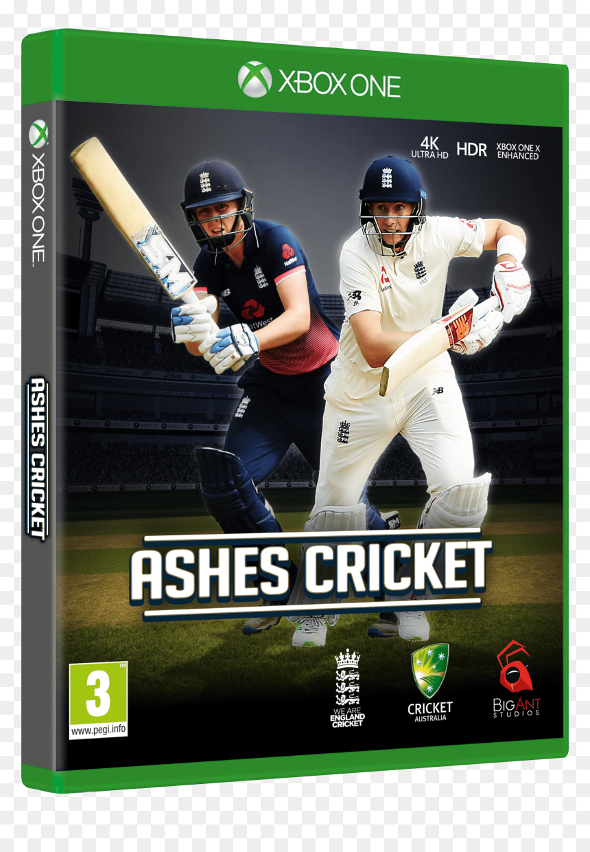 Xbox 3d Ashes Ukpackshot W=1887 - Ashes Cricket Xbox One, HD Png Download - cricketer png