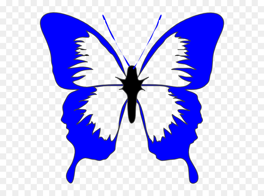 Panda Free Images - Butterfly Clip Art, HD Png Download - blue butterfly flying png