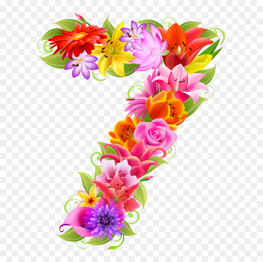 Transparent Floral Alphabet Clipart - Numero Floral Png, Png Download - gamla flower png
