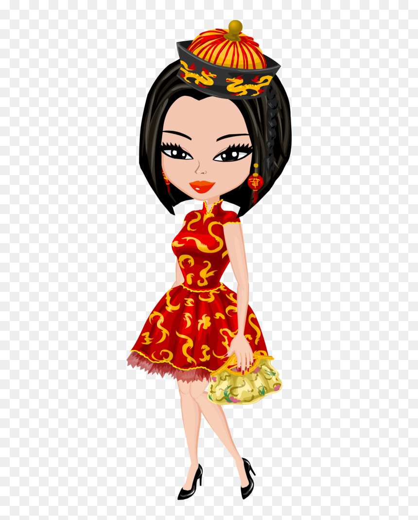 Chinese New Year Outfit Cartoon, HD Png Download - animated diwali images png