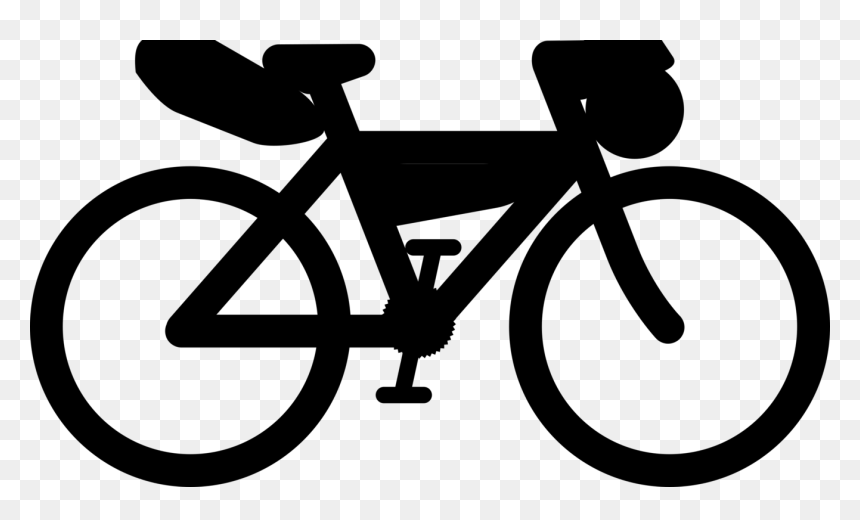 Bicycle,monochrome Photography,text - Bikepacking Bike Clip Art, HD Png Download - cycle clipart png