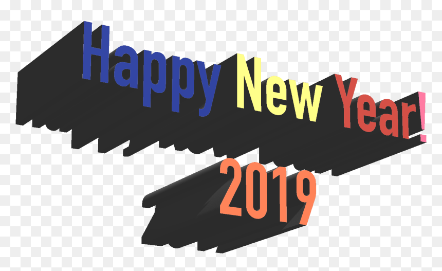 Happynew Year 2019 Dribbble Image 2019 Digital Art - Text Happy New Year 3d Png, Transparent Png - happy new year 3d png