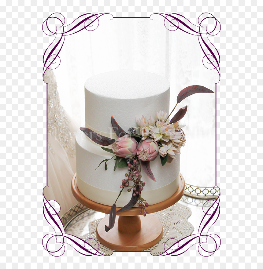 Protea Pink Native Cake Decoration Flowers For Ever - Cake Decorating, HD Png Download - pink flower bouquet png