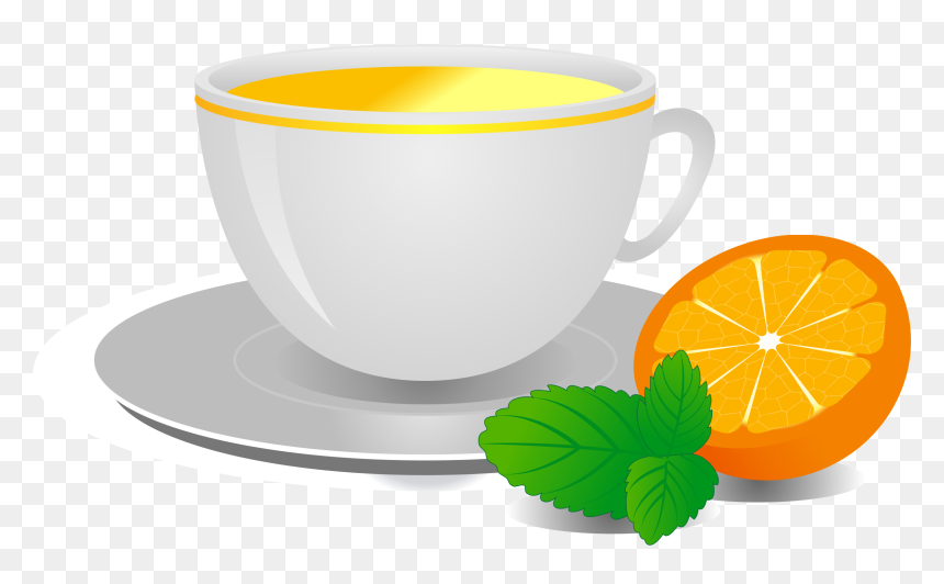 Hibiscus Tea Coffee Cup Orange Pu Er - Coffee Cup, HD Png Download - tea coffee png