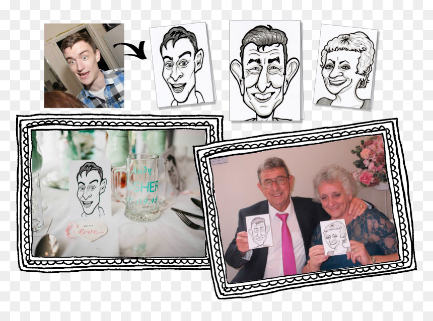 Sketch, HD Png Download - wedding caricature png
