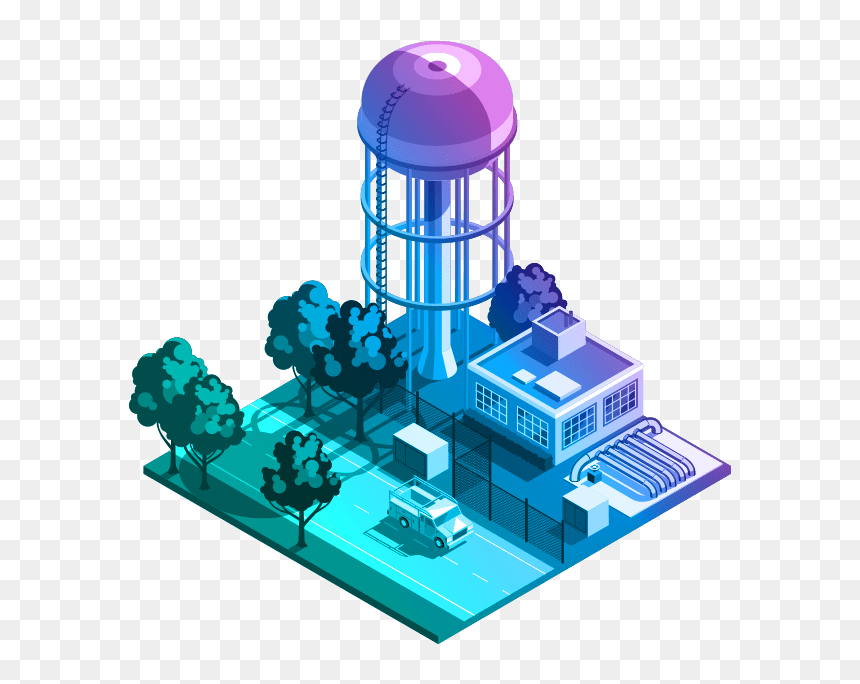 Illustration Of A Water Plant - Gis Aplicado A Agua, HD Png Download - water tanker png