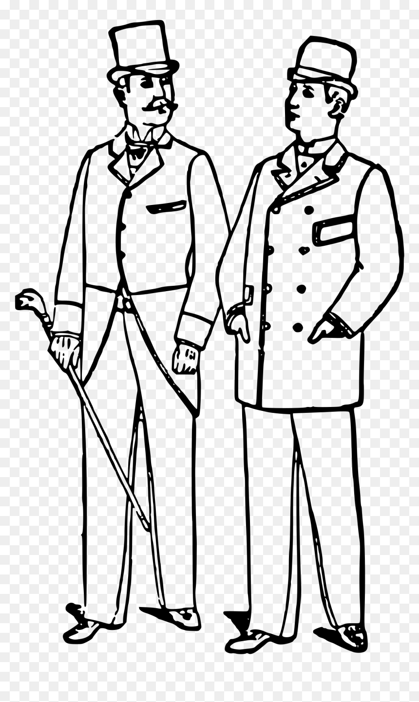 Men"s Suits 1892 Clip Arts - Men Clipart Black And White, HD Png Download - gents wear png