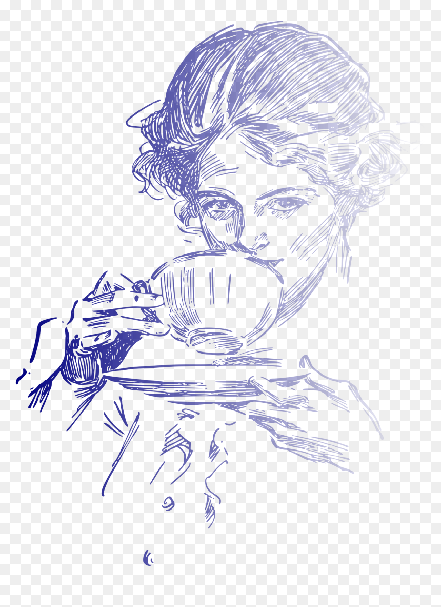 Woman Drinking Coffee Or Tea 01 Clip Arts - Drinking With My Neighbours, HD Png Download - tea coffee png