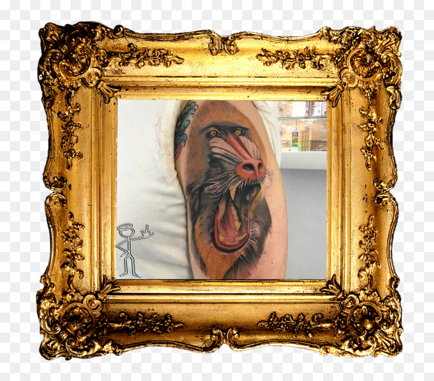 Antique Gold Frame Png, Transparent Png - colour arm tattoo png