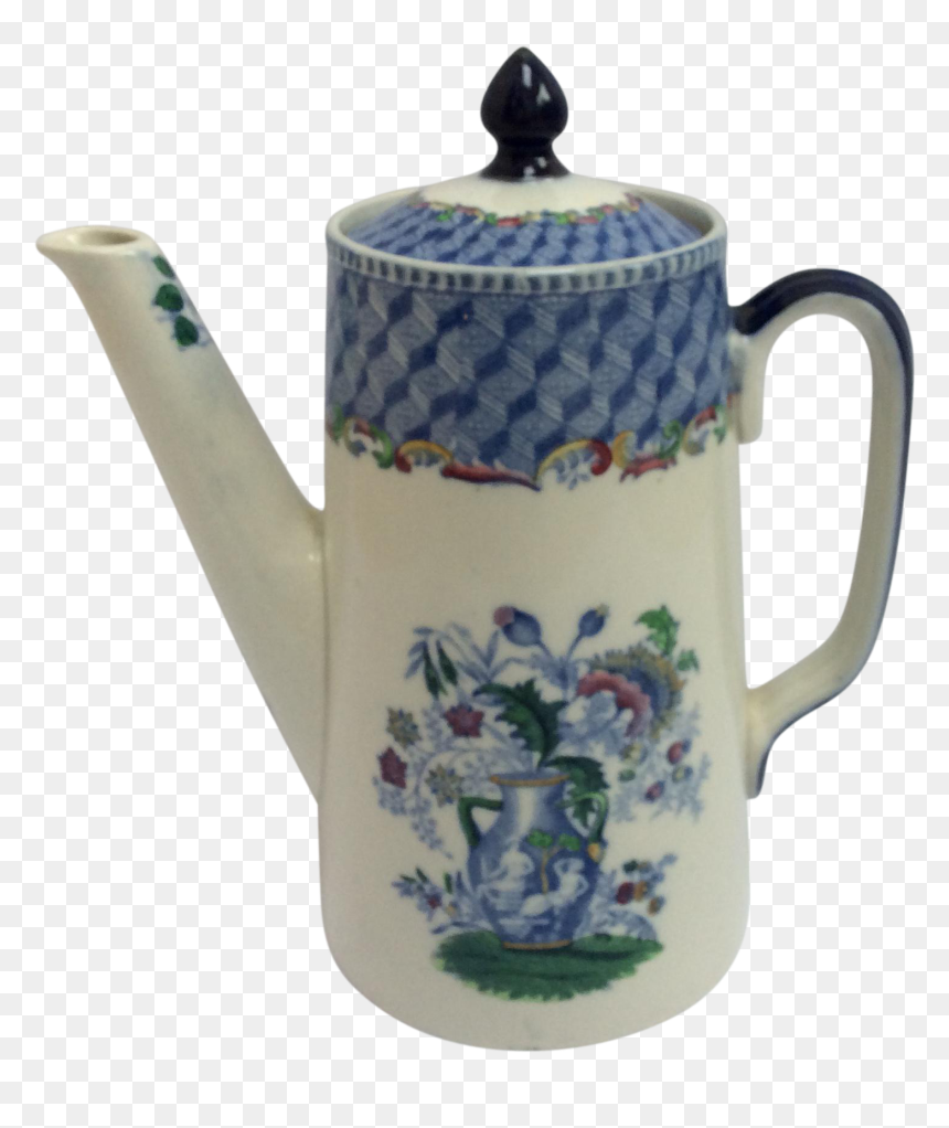 Circa 1914 Spode Masons Chocolate Potor Hot Water Pot - Teapot, HD Png Download - water pot png